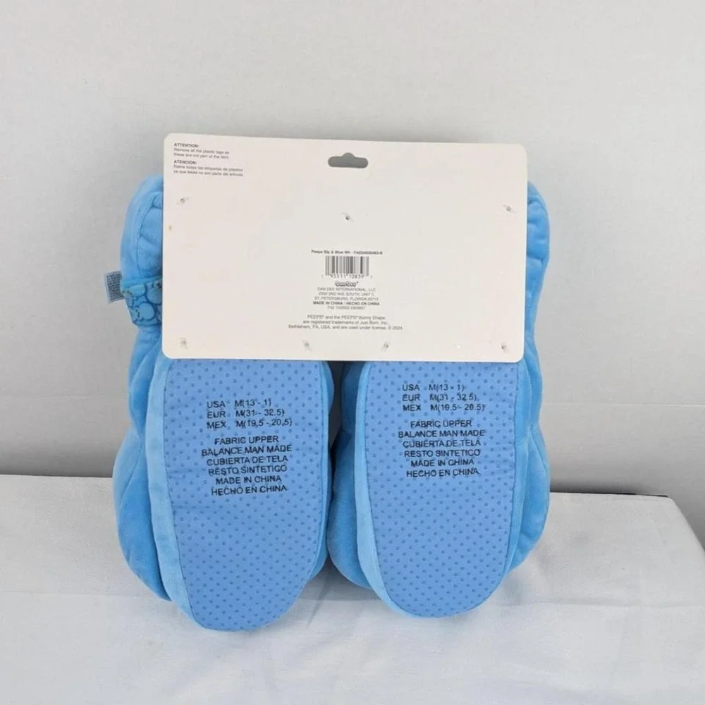 NWT PEEPS  BIG BOY & GIRL SLIPPERS AND WRIST HUGGER SIZE MEDIUM‎ 13-1